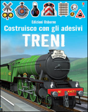 copertina Treni. Costruisco con gli adesivi