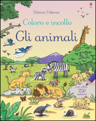 copertina Animali. Coloro e incollo. Con adesivi