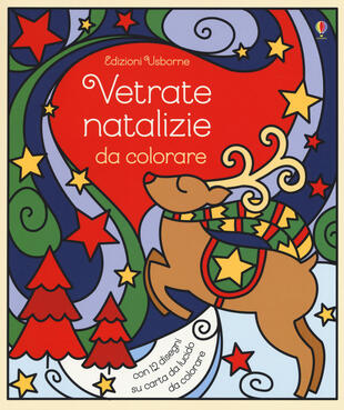 copertina Vetrate natalizie da colorare. Ediz. a colori