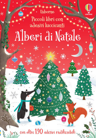 copertina Alberi di Natale. Piccoli libri con adesivi luccicanti. Ediz. a colori