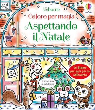 copertina Aspettando il Natale. Coloro per magia. Ediz. illustrata. Con pennello