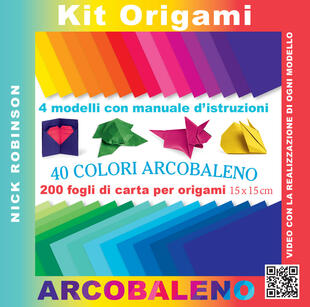 copertina Kit origami. 40 colori arcobaleno. Con gadget