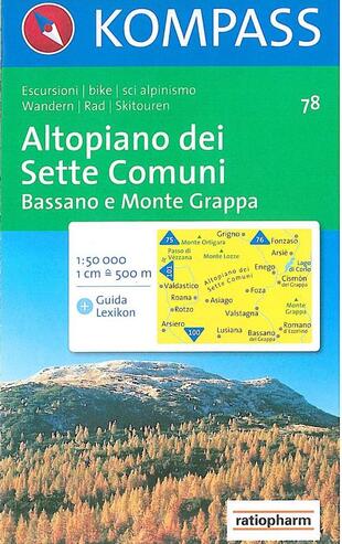 copertina Carta escursionistica n. 78. Trentino, Veneto. Altopiano dei Sette Comuni 1:50.000