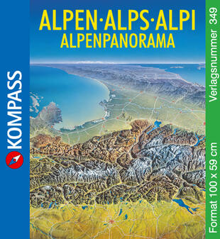 copertina Carta panoramica n. 349. Panorama delle Alpi-Alpenpanorama 1:50.000. Ediz. bilingue