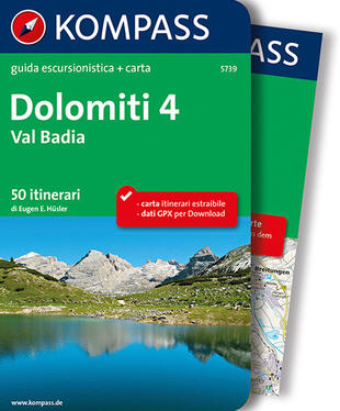 copertina Guida escursionistica n. 5739. Dolomiti 4. Val Badia. Con carta