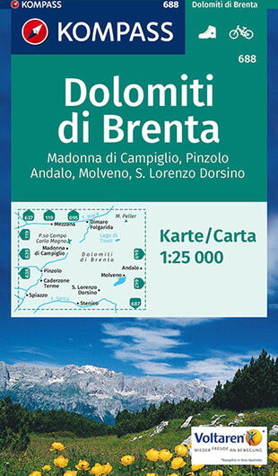 copertina Carta escursionistica n. 688. Gruppo di Brenta, Madonna di Campiglio 1:25.000