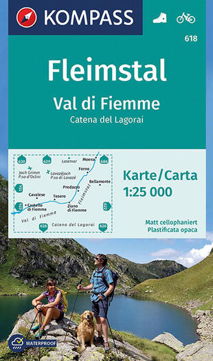copertina Carta escursionistica n. 618. Val di Fiemme, Catena del Lagorai 1:25.000