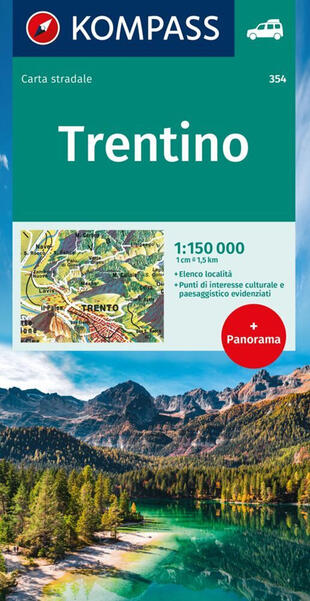 copertina Carta stradale n. 354. Trentino. Ediz. multilingue