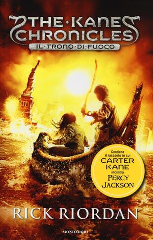 copertina Il trono di fuoco. The Kane Chronicles