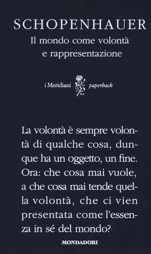 copertina Il mondo come volontà e rappresentazione