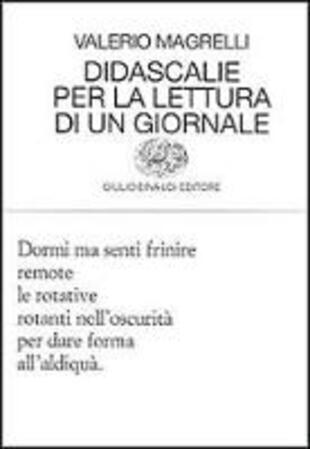 copertina Didascalie per la lettura di un giornale
