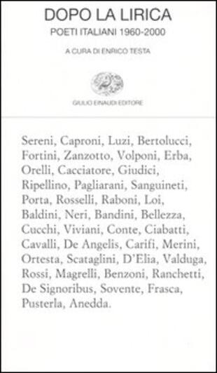 copertina Dopo la lirica. Poeti italiani 1960-2000