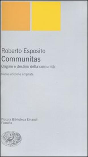 copertina Communitas. Origine e destino della comunità