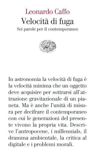 copertina Velocità di fuga. Sei parole per il contemporaneo