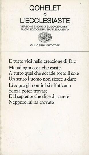 copertina Qohélet o l'Ecclesiaste