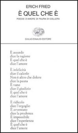 copertina È quel che è. Poesie d'amore di paura di collera