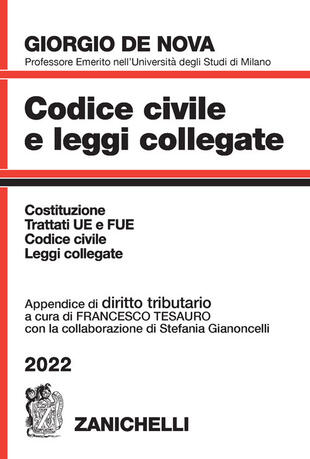 copertina Codice civile e leggi collegate 2022. Con appendice di diritto tributario