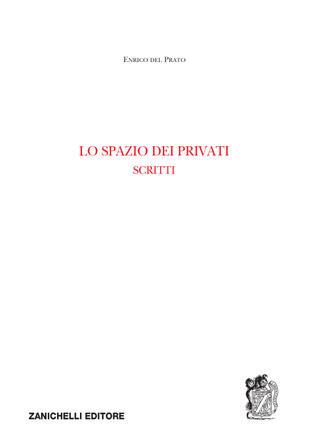 copertina Lo spazio dei privati. Scritti