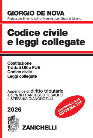 copertina Codice civile e leggi collegate 2026. Con appendice di diritto tributario