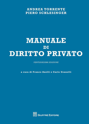 copertina Manuale di diritto privato