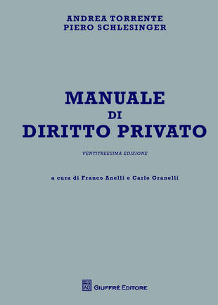 copertina Manuale di diritto privato