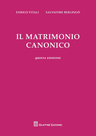 copertina Il matrimonio canonico