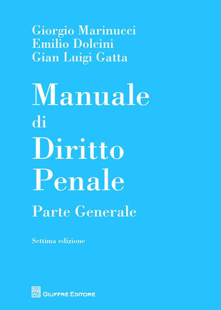 copertina Manuale di diritto penale. Parte generale