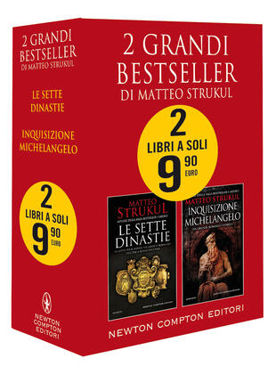 copertina 2 grandi bestseller di Matteo Strukul (Le sette dinastie - Inquisizione Michelangelo)