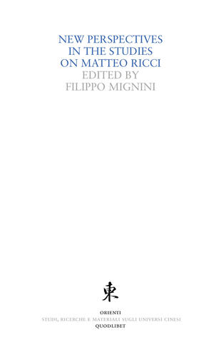 copertina New perspectives in the studies on Matteo Ricci