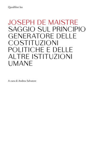 copertina Saggio sul principio generatore delle Costituzioni politiche e delle altre istituzioni umane