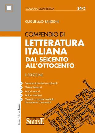 copertina Compendio di letteratura italiana. Dal Seicento all'Ottocento