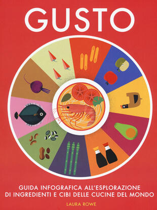 copertina Gusto. Guida infografica all'esplorazione di ingredienti e cibi delle cucine del mondo