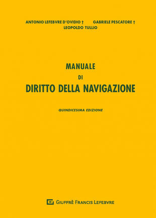 copertina Manuale di diritto della navigazione