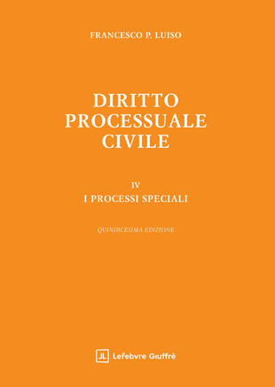 copertina Diritto processuale civile. Vol. 4: I processi speciali
