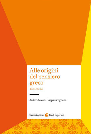 copertina Alle origini del pensiero greco. Testi e temi