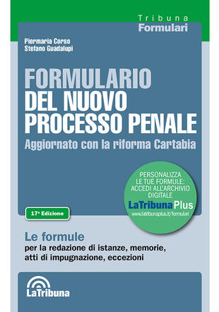 copertina Formulario del nuovo processo penale