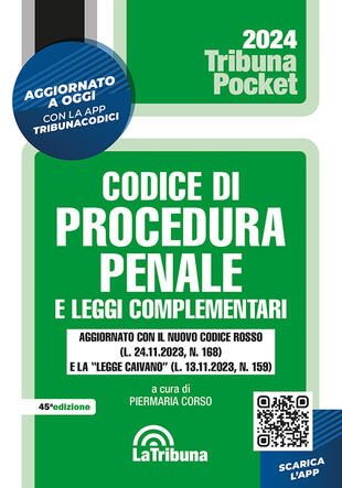 copertina Codice di procedura penale e leggi complementari. Con App Tribunacodici
