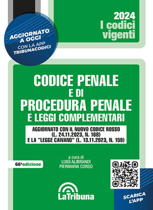 copertina Codice penale e di procedura penale e leggi complementari. Con App Tribunacodici
