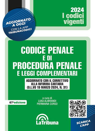 copertina Codice penale e di procedura penale e leggi complementari. Con App Tribunacodici
