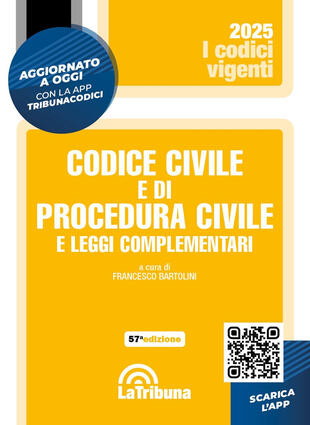 copertina Codice civile e di procedura civile e leggi complementari. Con App Tribunacodici