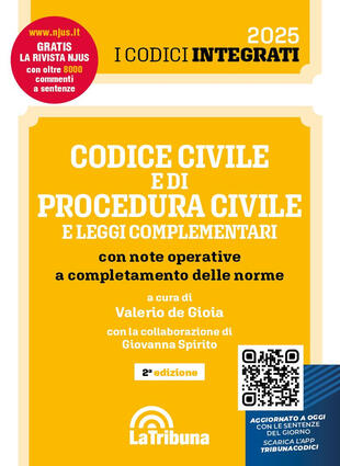 copertina Codice civile e di procedura civile e leggi complementari con note operative a completamento delle norme