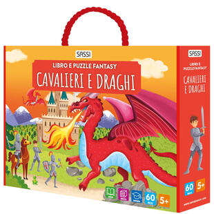 copertina Cavalieri e draghi. Libro e puzzle fantasy. Ediz. a colori. Con puzzle sagomato