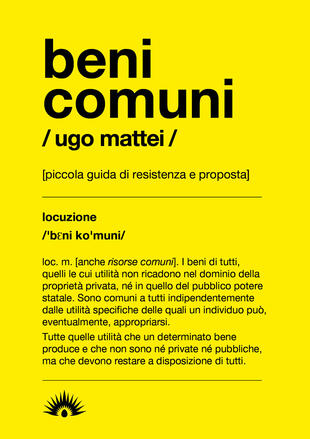 copertina Beni comuni. Piccola guida di resistenza e proposta