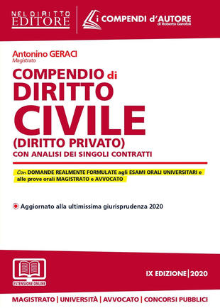 copertina Compendio di diritto civile (diritto privato) con analisi completa dei singoli contratti. Con espansione online