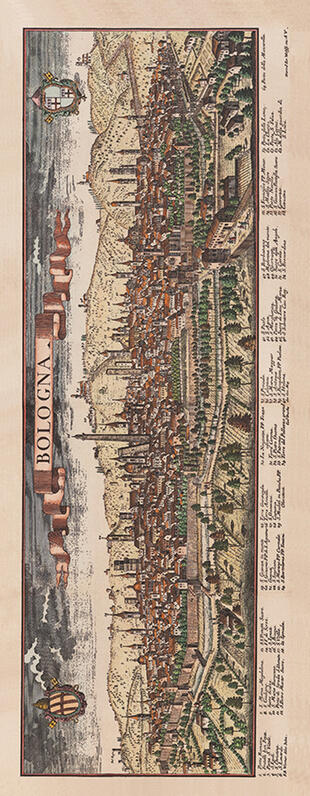 copertina Veduta di Bologna (carta murale anticata in canvas)