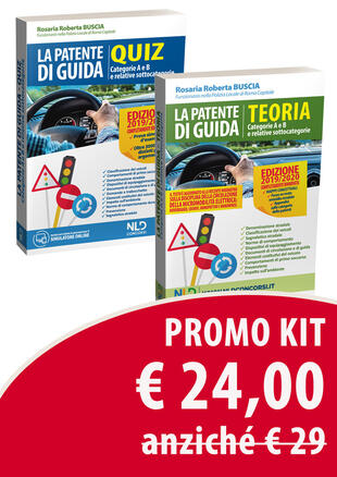 copertina Kit patente di guida. Manuale teorico. Categorie A E B E relative sottocategorie. Quiz. Categorie A E B E relative sottocategorie. Manuale teorico + quiz