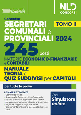 copertina Concorso 245 segretari comunali e provinciali. Manuale teoria e quiz. Vol. 2