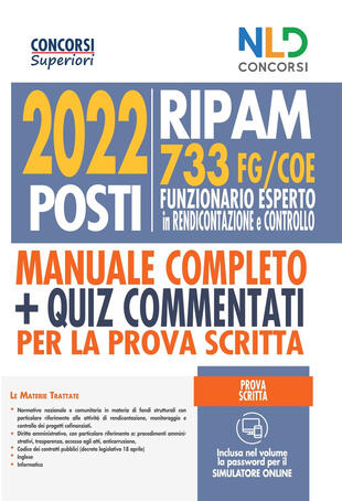 copertina Concorso 2022 posti Ripam: manuale 733 posti funzionari esperti in rendicontazione e controllo (FT/COE)