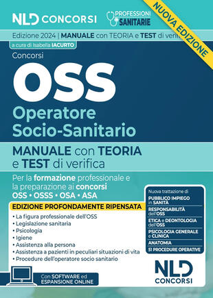 copertina Concorsi OSS Operatore Socio Sanitario. Manuale con test di verifica per la formazione professionale e la preparazione ai concorsi 2024