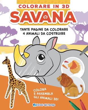 copertina Savana. Colorare in 3D. Ediz. a colori